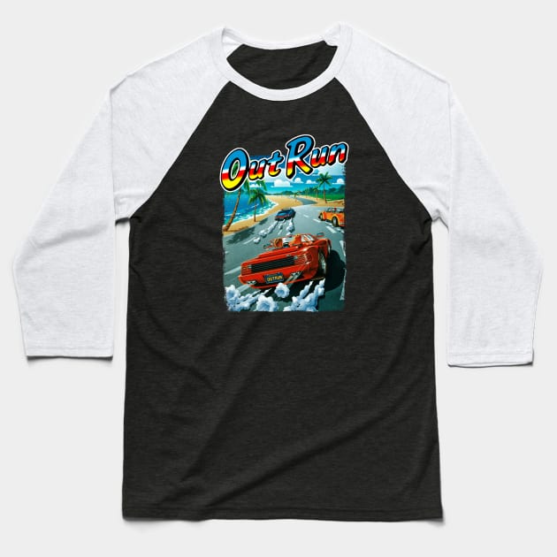 Mod.5 Arcade Out Run OutRun Video Game Baseball T-Shirt by parashop